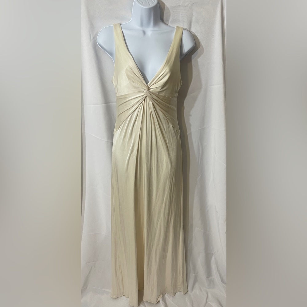BCBG cream colored satin dress